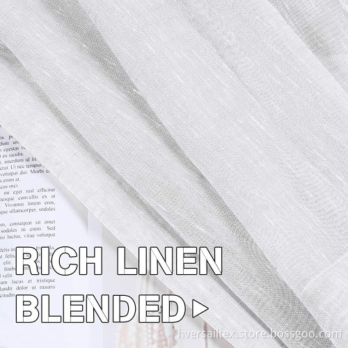 Semi Sheer White Curtains Nickel Grommet Linen Curtain